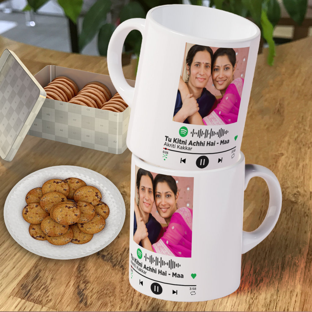 Printed Ceramic Coffee Mug | Mother Spotify Music Mug  | Family | 325 Ml